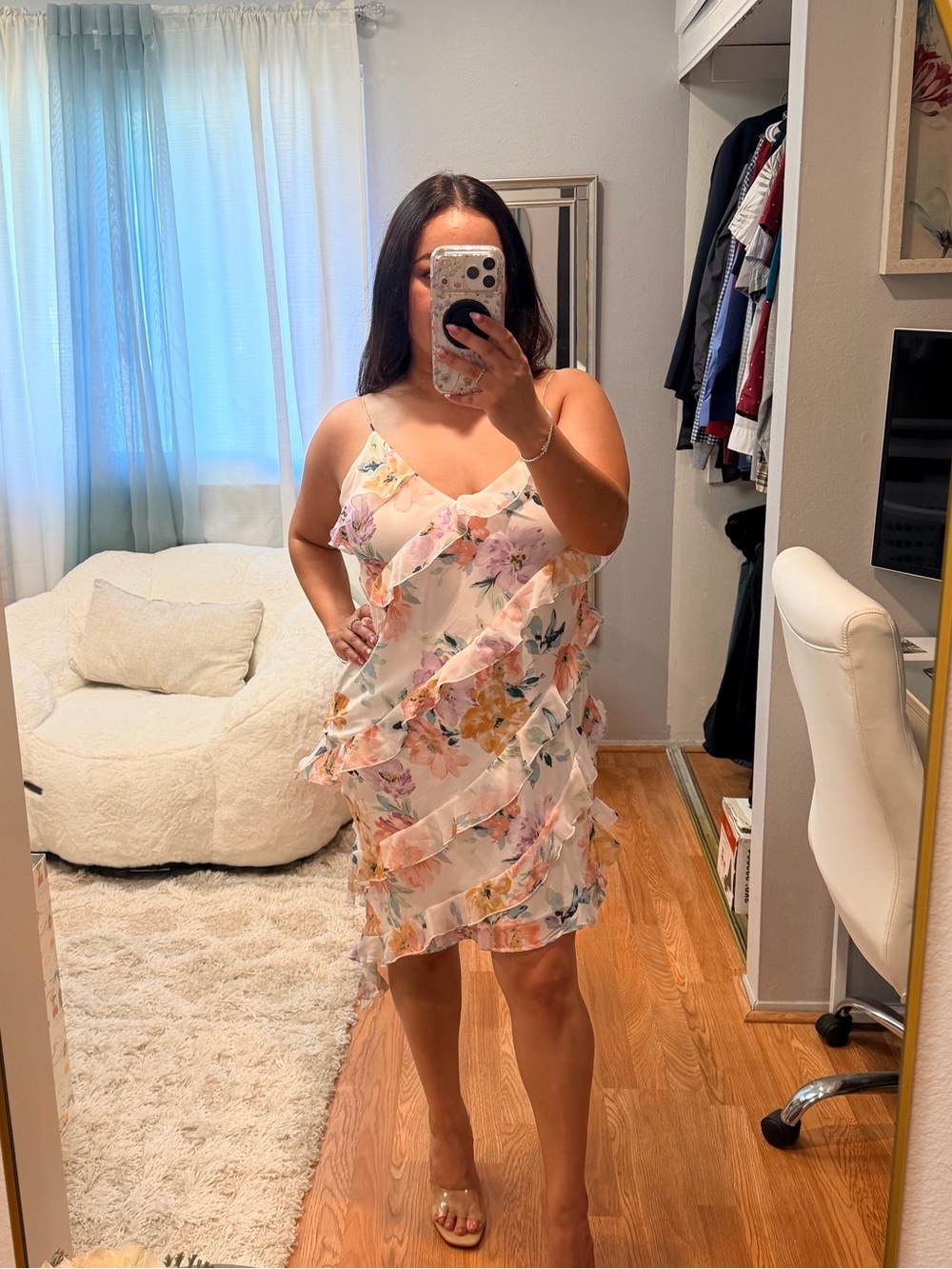 Abercrombie & Fitch Pastel Floral Ruffle Dress